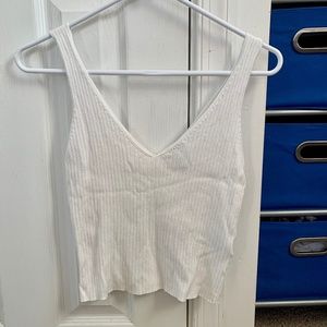 NWOT H&M White Ribbed Tank Top